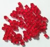 100 5mm Transparent Red Cube Beads